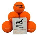 Woof Sports Dog Tennis Balls 12 Orange Tennis Balls for Dogs. Easy to Find! Includes Carrying Bag. Medium Size. Fits Standard Ball Launchers