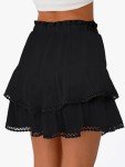 LILLUSORY Womens Skorts Summer Casual Boho Flowy Shorts High Waist Mini Skirts Ruffle Tiered Golf Tennis Y2K Clothes Black M