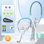 Adult 2 Player Tennis Racket Perfect for Beginner and Professional Players, 27” Speed Tennis Racquet Include Tennis Balls, Overgrips, Tennis Bag, Vibration Dampe, Cover