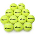 KEVENZ 12-Pack Green Advanced Training Tennis Balls,Practice Ball (Interlocked Wool Fiber)