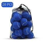 Swingers 20 Pack Tennis Balls,Training Exercise Balls for Pet Dog, High Elasticity Practice Tennis Balls for Beginner, with Mesh Carry Bag Easy to Transport (Dark Blue)