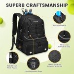Taygeer Tennis Bag, Tennis Backpack Bags for Women Men 2 Rackets with Ventilated Shoe Compartment, Sport Backpack for Pickleball Paddle, and Other Racquet Accessories, Black