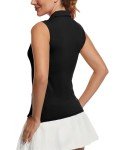 MathCat Women's Sleeveless Golf Shirts UPF 50+ Quickly Dry Tennis Polo Lightweight Sports Athletic Tank Tops Black