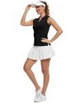 MathCat Women's Sleeveless Golf Shirts UPF 50+ Quickly Dry Tennis Polo Lightweight Sports Athletic Tank Tops Black