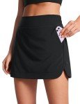 CRZ YOGA High Waisted Golf Skirts for Women A Line Tennis Athletic Casual Skort with Inner Shorts Pockets Black Medium