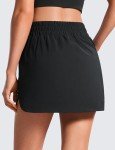 CRZ YOGA High Waisted Golf Skirts for Women A Line Tennis Athletic Casual Skort with Inner Shorts Pockets Black Medium
