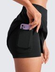 CRZ YOGA High Waisted Golf Skirts for Women A Line Tennis Athletic Casual Skort with Inner Shorts Pockets Black Medium
