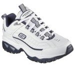 Skechers Men's Energy Afterburn Lace-Up Sneaker, White/Navy, 12