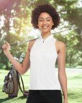 Womens Golf Shirt Sleeveless Golf Shirts for Woman Cute Collared Ladies Golf Clothes Tennis Racerback Tank Tops Dry Fit Apparel Golf Outfits Moisture Wicking Quick Dry White M