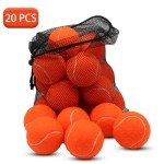 SHYUJAJIE Tennis Balls, 20 Pack Training Tennis Balls,High Elasticity Practice Tennis for Beginner, Exercise Playing Balls for Pet Dog (Orange)