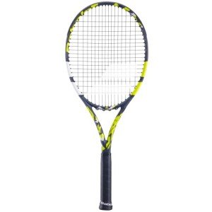 Babolat Boost Aero Yellow Tennis Racquet (4 3/8" Grip) Strung with White Babolat Syn Gut at Mid-Range Tension
