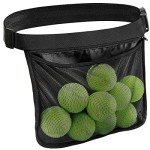 TOBWOLF Adjustable Tennis Ball Band Holder, Pickleball Hip Pouch, Mesh Waist Bag Pouch Carrier, Fanny Pack Holding 8-10 Tennis or Pickleball, Cycling, Golf