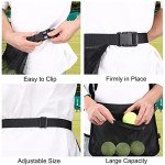 TOBWOLF Adjustable Tennis Ball Band Holder, Pickleball Hip Pouch, Mesh Waist Bag Pouch Carrier, Fanny Pack Holding 8-10 Tennis or Pickleball, Cycling, Golf