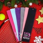 DAVAXI 6 Pcs Tennis Towels - Soft Embroidered Prints with Carabiner Clip - Fun Gift for Women, Men, Team Sports