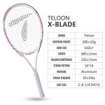 Teloon Recreational Adult Tennis Rackets-27 inch Tennis Racquet for Men and Women College Students Beginner Tennis Racket. (V9-Pink and White)