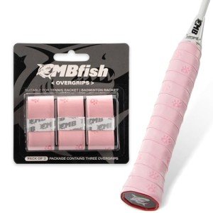Tennis Racket Grip Tape 3 Pack, Soft Racquet Overgrips for Tennis,Pickleball and Badminton with Vibration Dampening- Thickness 0.024in Anti-slip and Absorbent Tennis Grip Tape Set (Cat Pink 3P)