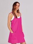 ANRABESS Women Athletic Dress Summer Tennis Workout Active Sports Mini Romper Dress Built in Shorts Travel Vacation Clothes Hot Pink Medium