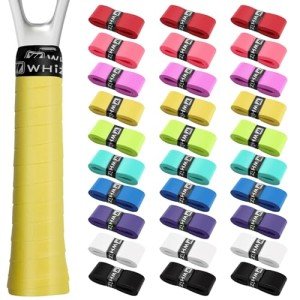 Coitak 30 Pieces Tennis Racket Grip Tape, Precut Tennis Grip Tape, Tennis Overgrips for Anti Slip and Absorbent Grip, 10 Colors