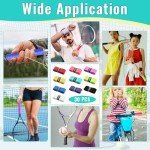 Coitak 30 Pieces Tennis Racket Grip Tape, Precut Tennis Grip Tape, Tennis Overgrips for Anti Slip and Absorbent Grip, 10 Colors