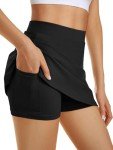 AUTOMET Women's Mini Tennis Skirt 2025 Athletic Workout Cute Golf Skorts with Pockets Trendy Summer Beach Vacation Clothes Black XL