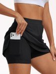 AUTOMET Women's Mini Tennis Skirt 2025 Athletic Workout Cute Golf Skorts with Pockets Trendy Summer Beach Vacation Clothes Black XL