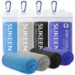 Sukeen [4 Pack] Cooling Towel (40"x12"),Ice Towel,Soft Breathable Chilly Towel,Microfiber Towel for Yoga,Sport,Running,Gym,Workout,Camping,Fitness,Workout & More Activities