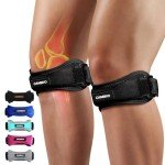 CAMBIVO 2 Pack Knee Braces for Women and Men, Patella Knee Support Strap, Basketball, Running, Hiking, Volleyball, Tennis, Squats (Black)