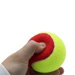ZHUOKECE Tennis Balls, 12 Pack 25% Low Compression Stage Tennis Ball for Beginners Youth Kids Training Practicing with Mesh Bag for Easy Transport (Red)