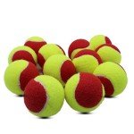 ZHUOKECE Tennis Balls, 12 Pack 25% Low Compression Stage Tennis Ball for Beginners Youth Kids Training Practicing with Mesh Bag for Easy Transport (Red)
