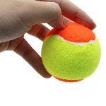 ZHUOKECE Tennis Balls, 12 Pack 50% Low Compression Stage Tennis Ball for Beginners Youth Kids Training Practicing with Mesh Bag for Easy Transport (Orange)