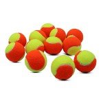 ZHUOKECE Tennis Balls, 12 Pack 50% Low Compression Stage Tennis Ball for Beginners Youth Kids Training Practicing with Mesh Bag for Easy Transport (Orange)