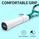 Tennis Racket for Kids 23'' Kid's Tennis Racquet Set of 2-2 Chird Tennis Rackets with 3 Balls,2 Grips,2 Vibration Dampers-Gray and Green