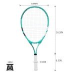 Tennis Racket for Kids 23'' Kid's Tennis Racquet Set of 2-2 Chird Tennis Rackets with 3 Balls,2 Grips,2 Vibration Dampers-Gray and Green