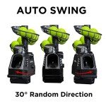 680BH 2 in 1 Baseball & Tennis Ball Launcher Machine, Adjustable Launching Angle, Speed and Interval, Auto Swing Function, Powered by Battery or AC Adapter, Ball Holder Extendable, for Kids