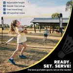 BOULDER Portable Badminton Net Set - for Tennis, Soccer Tennis, Pickleball, Kids Volleyball - Easy Setup Nylon Sports Net with Poles (Black/Yellow, 10 FT)