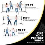 BOULDER Portable Badminton Net Set - for Tennis, Soccer Tennis, Pickleball, Kids Volleyball - Easy Setup Nylon Sports Net with Poles (Black/Yellow, 10 FT)