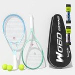 Pro Tennis Racket for Adults, 2 Player 27 inch Speed Tennis Racquet Acceptable for Beginner and Professional with 3 Tennis Balls, 2 Vibration Dampes, 2 Overgrips, Tennis Bag