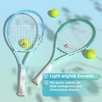 Pro Tennis Racket for Adults, 2 Player 27 inch Speed Tennis Racquet Acceptable for Beginner and Professional with 3 Tennis Balls, 2 Vibration Dampes, 2 Overgrips, Tennis Bag