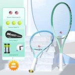 Pro Tennis Racket for Adults, 2 Player 27 inch Speed Tennis Racquet Acceptable for Beginner and Professional with 3 Tennis Balls, 2 Vibration Dampes, 2 Overgrips, Tennis Bag