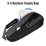Goloni Tennis Bag 3-4 Racquets with Front Extral Pocket for Other Essentials,Tennis Rackets Bag with Removable Shoulder Strap,Grey