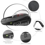 Goloni Tennis Bag 3-4 Racquets with Front Extral Pocket for Other Essentials,Tennis Rackets Bag with Removable Shoulder Strap,Grey