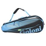 Goloni Tennis Bag 3-4 Racquets with Front Extral Pocket for Other Essentials,Tennis Rackets Bag with Removable Shoulder Strap,Blue