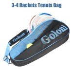 Goloni Tennis Bag 3-4 Racquets with Front Extral Pocket for Other Essentials,Tennis Rackets Bag with Removable Shoulder Strap,Blue