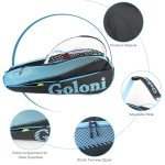 Goloni Tennis Bag 3-4 Racquets with Front Extral Pocket for Other Essentials,Tennis Rackets Bag with Removable Shoulder Strap,Blue