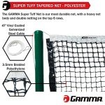 GAMMA Sports Super Tuff Tennis Net, Durable, Heavy Duty, Outdoor, Standard Tennis Net, Parks, High Schools, Tennis Equipment, Courts