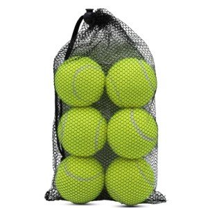 SHYUJAJIE Tennis Balls, 6 Pack Training Tennis Balls,High Elasticity Practice Tennis for Beginner, Exercise Playing Balls for Pet Dog (Yellow)