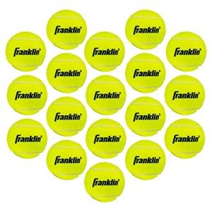 Franklin Sports Practice Tennis Balls - Pressureless Low Bounce Tennis Balls for Training - 18 Ball Bulk Pack with Carry Bag
