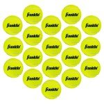 Franklin Sports Practice Tennis Balls - Pressureless Low Bounce Tennis Balls for Training - 18 Ball Bulk Pack with Carry Bag