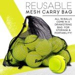 Franklin Sports Practice Tennis Balls - Pressureless Low Bounce Tennis Balls for Training - 18 Ball Bulk Pack with Carry Bag