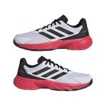 adidas Men's Courtjam Control 3 Tennis Sneaker, White/Black/Lucid Red, 11